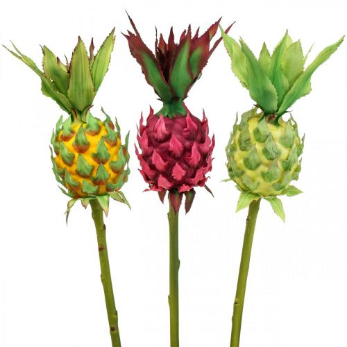 Floristik24 Deco ananas keinohedelmä deco hedelmät Ø7cm K50cm 3kpl