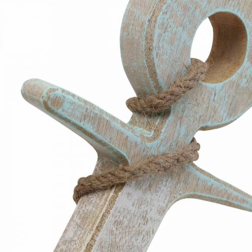 kohteita Anchor Deco Wood Maritime Deco White Blue 42cmx25cmx3.5cm