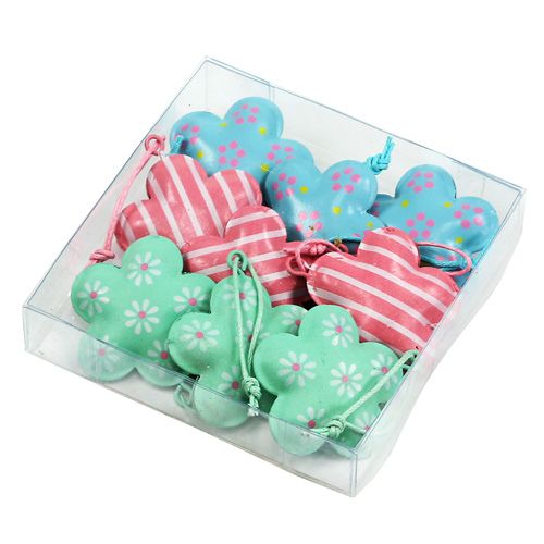 Floristik24 Deco kukkia ripustaa valikoituja värejä Ø4cm 9kpl.