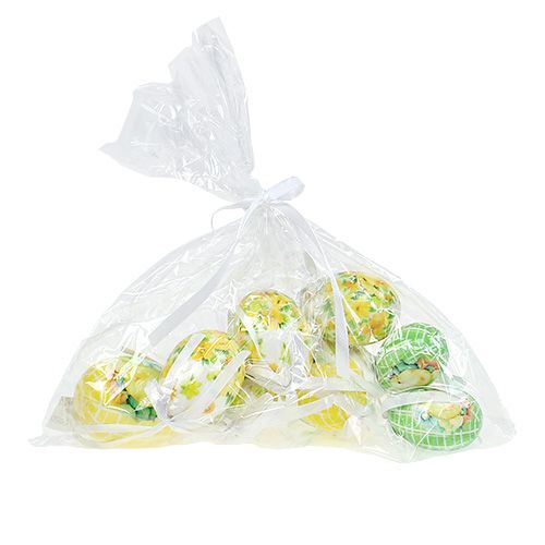 Floristik24 Koristeelliset munat ripustettaviksi kelta-vihreät 5-8cm 8kpl