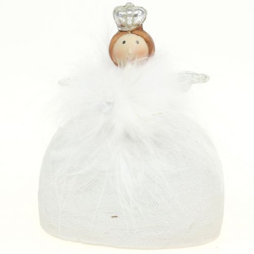 Floristik24 Koristeellinen enkeli valkoinen, hopea 15.5cm 2kpl