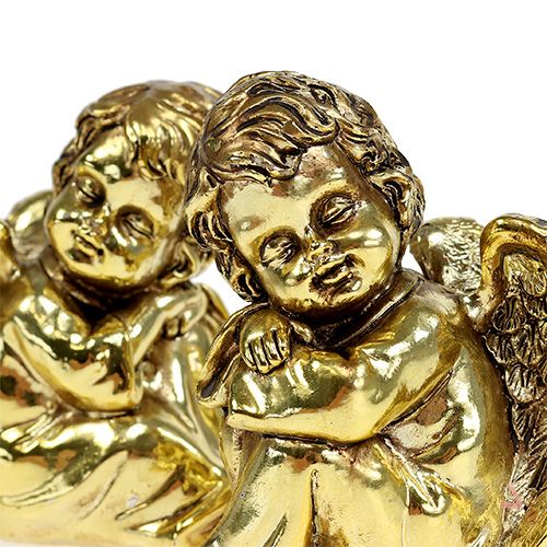 kohteita Koristeellinen enkeli istuu kultaa, kiiltävä 9cm 4kpl