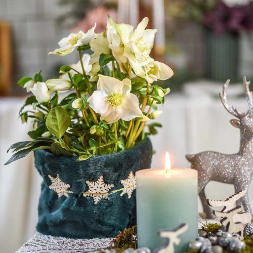 Floristik24 Koristeellinen turkisnauha tummanvihreä 20cm x 200cm