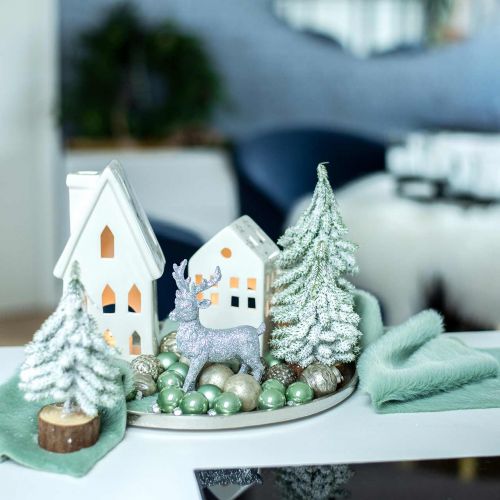 Floristik24 Deco Fur Ribbon Green Faux Fur Mint Fur pöytäjuoksija 15×150cm