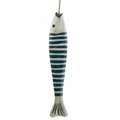 Deco kalapuu Puinen kala ripustettavaksi Tummansininen K57,5cm