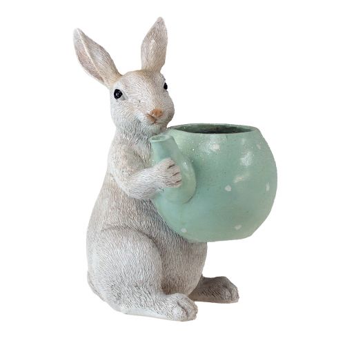 Floristik24 Koristeellinen kani teekannulla koristeellinen figuuri pöytäkoristelu pääsiäinen H22,5cm