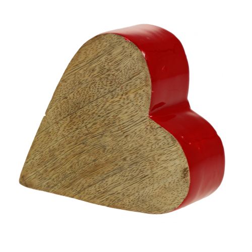 kohteita Koristeellinen sydänpuu punainen, luonnollinen 11cm x 9.5cm