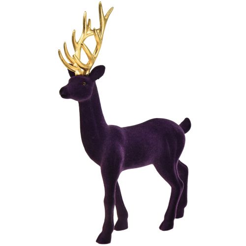 Floristik24 Deco deer poro violetti kullan parvettu figuuri H37cm