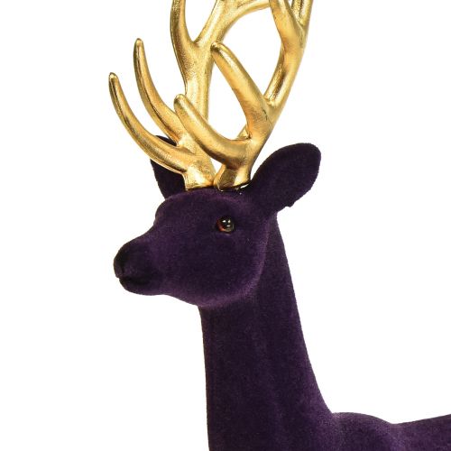 Floristik24 Deco deer poro violetti kullan parvettu figuuri H37cm
