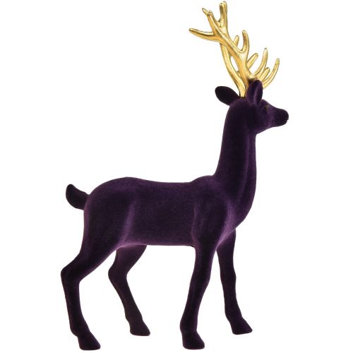 Floristik24 Deco deer poro violetti kullan parvettu figuuri H37cm
