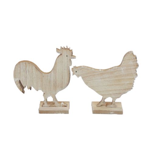 kohteita Koristeellinen kana pääsiäiskoristelu puinen pöytäkoristelu 14,5cm 2 kpl setti