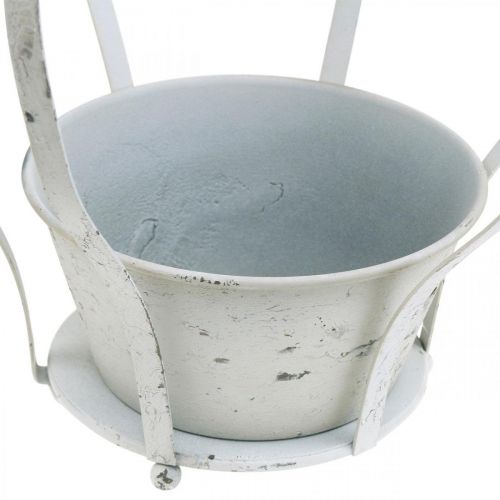 Floristik24 Deco Crown Valkoinen Shabby Chic Metalli Puutarhakoriste 3 kpl sarja