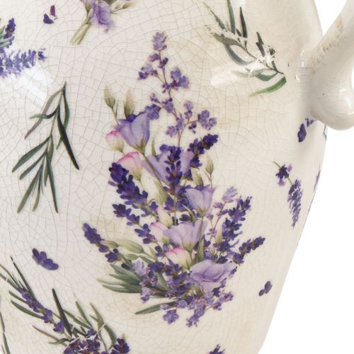 kohteita Koristeellinen kannu kivitavara laventeli violetti kerma pöytäkoristeet H21cm
