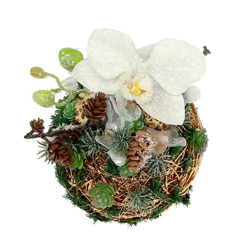 Deco Ball Tummanruskea Ø15cm | Floristik24.fi