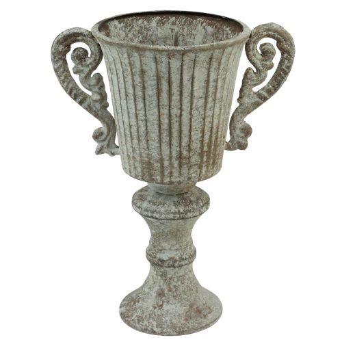 kohteita Koristekuppi Chalice Metal Antique Ruskea Valkoinen Ø12cm K26cm