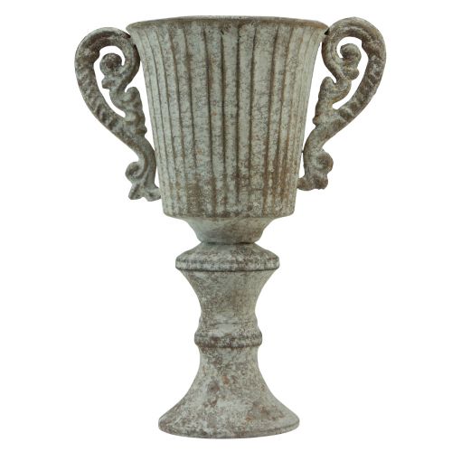 kohteita Koristekuppi Chalice Metal Antique Ruskea Valkoinen Ø12cm K26cm