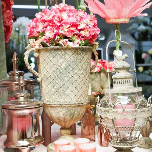 Floristik24 Metallinen pikari antiikki sammaleen vihreä Ø19,5cm K37cm