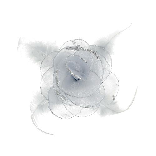 Floristik24 Koristeruusu klipsissä Ø10cm hopea 2kpl