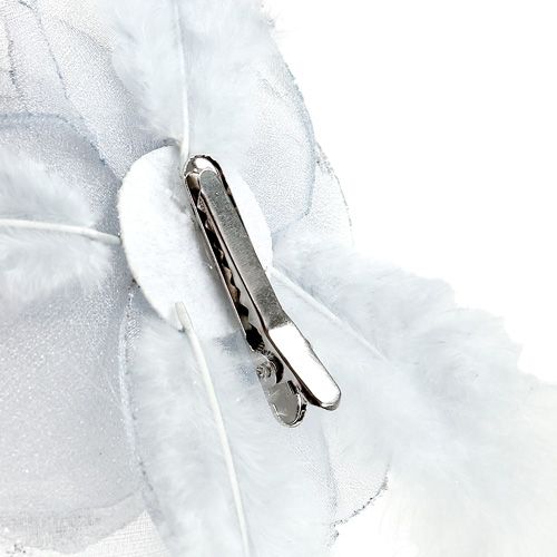 Floristik24 Koristeruusu klipsissä Ø10cm hopea 2kpl