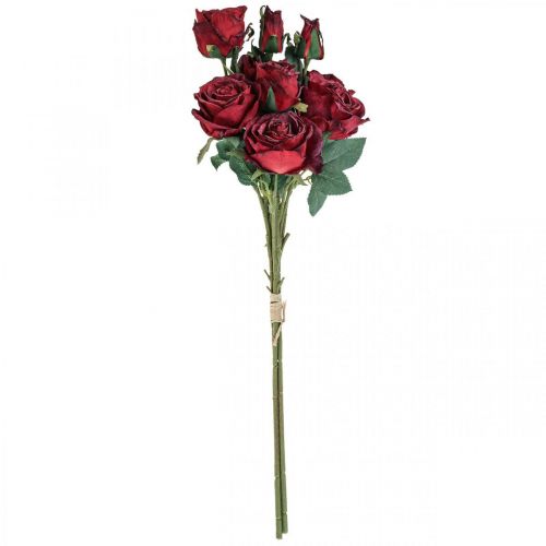 Floristik24 Koristeruusut Punaiset Keinoruusut Silkkikukat 50cm 3 kpl