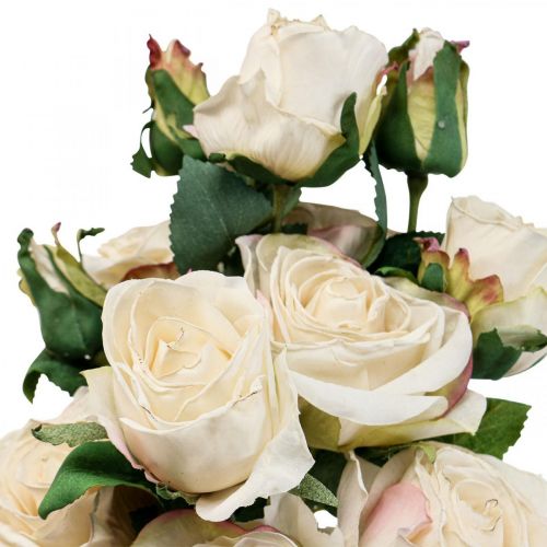 kohteita Deco Roses Cream Artificial Roses Silk Flowers 50cm 3kpl