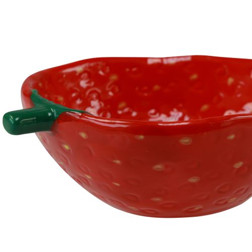 Floristik24 Koristekulho mansikka keraaminen kulho punainen 12,5×15,5cm 2kpl