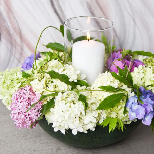 Floristik24 Deco kulho iso metallinen vihreä vintage pöytäkoristeet Ø42cm