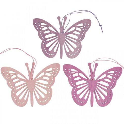 kohteita Deco perhoset deco ripustin violetti/pinkki/pinkki 12cm 12kpl