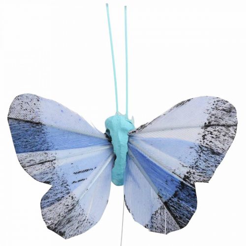kohteita Deco perhoset höyhen perhonen pinkki, sininen 6cm 24p