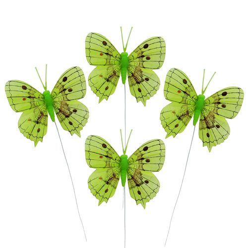 Floristik24 Koristeelliset perhoset vihreät 8cm 6kpl