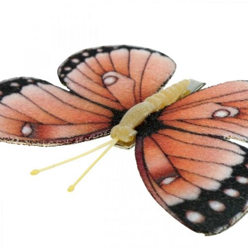 kohteita Deco-perhoset klipsillä B4,5-11,5cm 10kpl ruskea oranssi