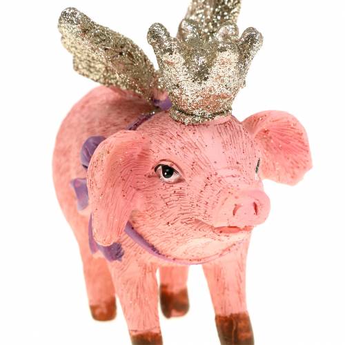 Floristik24 Koristeellinen figuuripossu kruunulla 9cm 2kpl