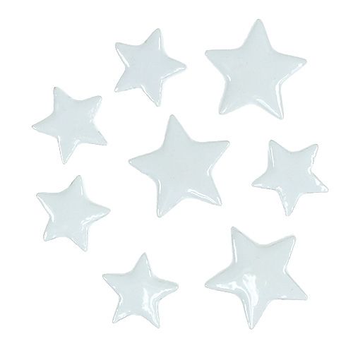 kohteita Deco tähdet ripottelemaan valkoista 4-5cm 72p