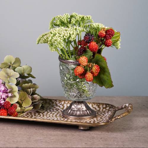 Floristik24 Koristeellinen tarjotin kahvoilla antiikkikultaa 53cm x 18cm