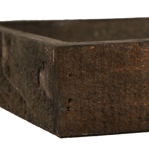 Floristik24 Koristeellinen tarjotin neliönmuotoinen puinen tarjotin ruskea 20×20×3,5 cm