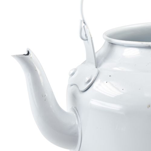 kohteita Koristeellinen teekannu, metallinen vedenkeitin valkoinen 27x20,5cm