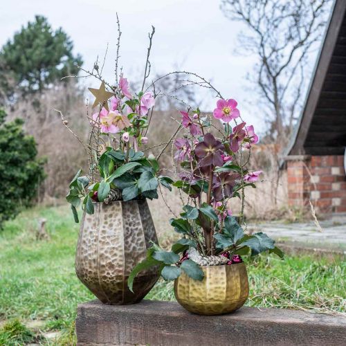 kohteita Koristeellinen maljakko metallimaljakko vintage messinkiä Ø43/30cm 2 kpl setti