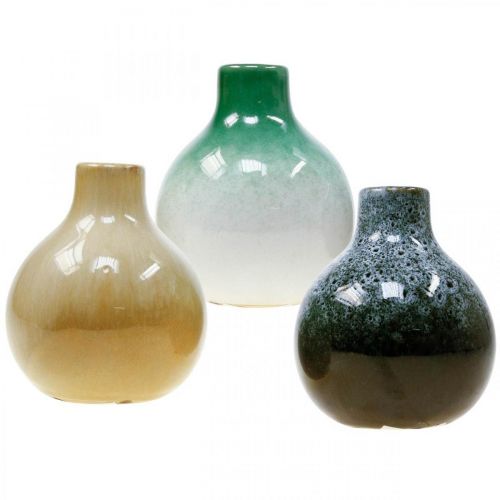 Koristemaljakot, keraamiset maljakot pallomaiset H10,5cm Ø9cm 3kpl