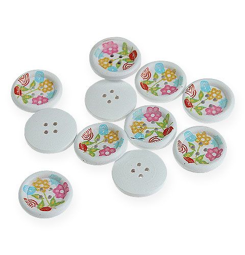 Floristik24 Koristeelliset puupainikkeet, kuviolla Ø2,3cm 135p