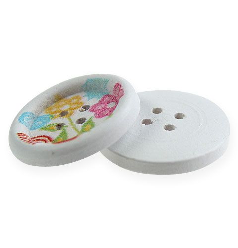 Floristik24 Koristeelliset puupainikkeet, kuviolla Ø2,3cm 135p