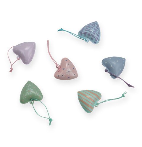 Floristik24 Metallinen sydän ripustettavaksi motiiveilla 3cm 12kpl