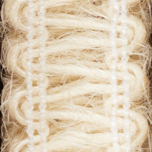 Koristeellinen juuttinauha, luonnonvärinen lahjanauha, kermanvalkoinen, 15 mm x 15 m | Floristik24.fi