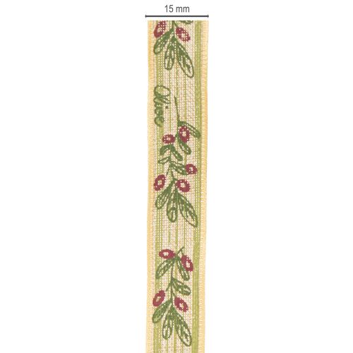 kohteita Lahjanauha oliivinoksa tyylikkäillä oksilla ja oliiveilla 1,5 cm 15 m