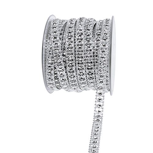 Floristik24 Koristeellinen nauha hopea 10mm 9m