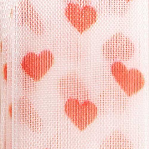 kohteita Sydämillä koristeltu lahjanauha, ihanteellinen luoviin pakkausideoihin ja henkilökohtaisiin lahjoihin, 2,5 cm leveä, 15 m pitkä