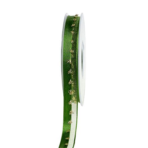 Floristik24 Koristeellinen nauha, jossa lurex-koriste vihreä-kulta 15mm 20m