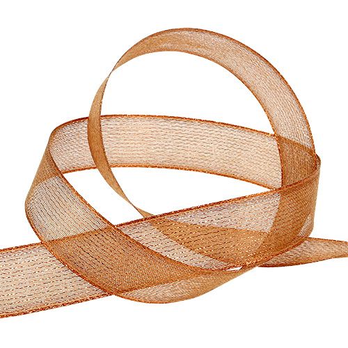 Koristeellinen nauha, jossa lurex-nauhat kupari 25mm 20m | Floristik24.fi