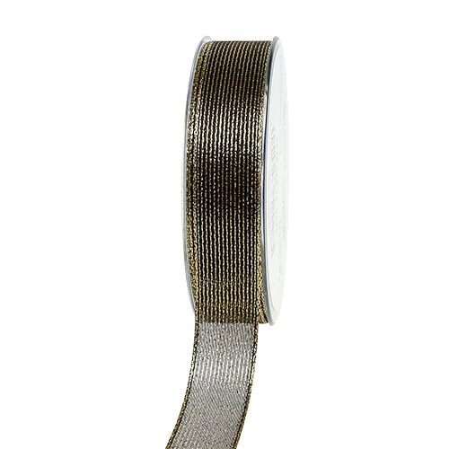 Koristeellinen nauha, jossa lurex-raidat, musta 25mm 20m ostaa | Floristik24.fi