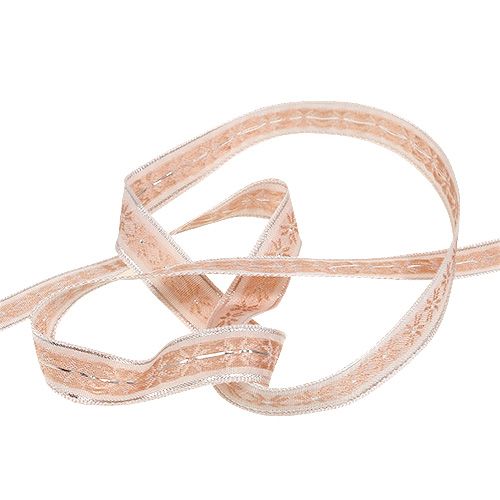 Floristik24 Koristeellinen nauha kuviolla vaaleanpunainen 15mm 20m