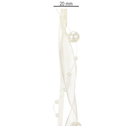 kohteita Koristeellinen helminauha, kermanvärinen, 20 mm, 5 m